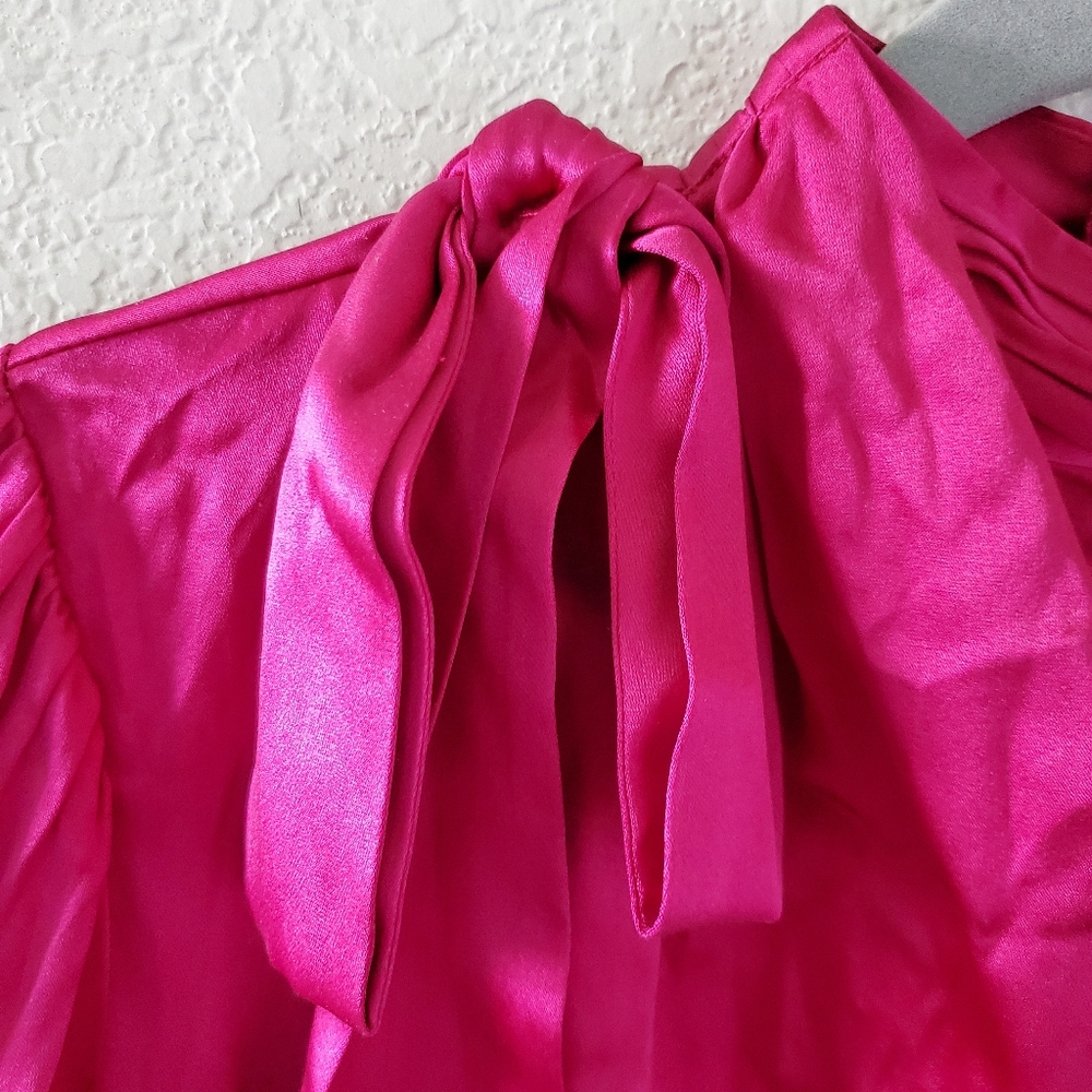 Revolve Generation Love silk blend puff sleeves NWOT - Picture 2 of 12
